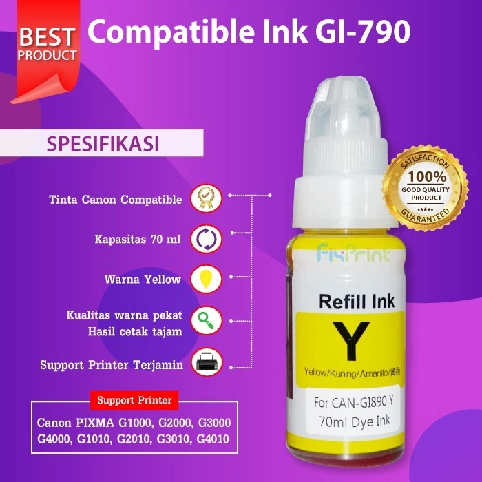 FixPrint Tinta Compatible GI790 GI-790 Refill G1000 G2000 G3000 G4000 - Gambar 4