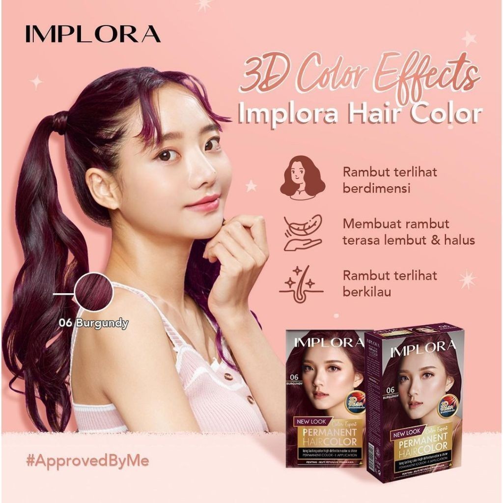IMPLORA New Permanent Hair Color / Merah Jingga Official - Gambar 2