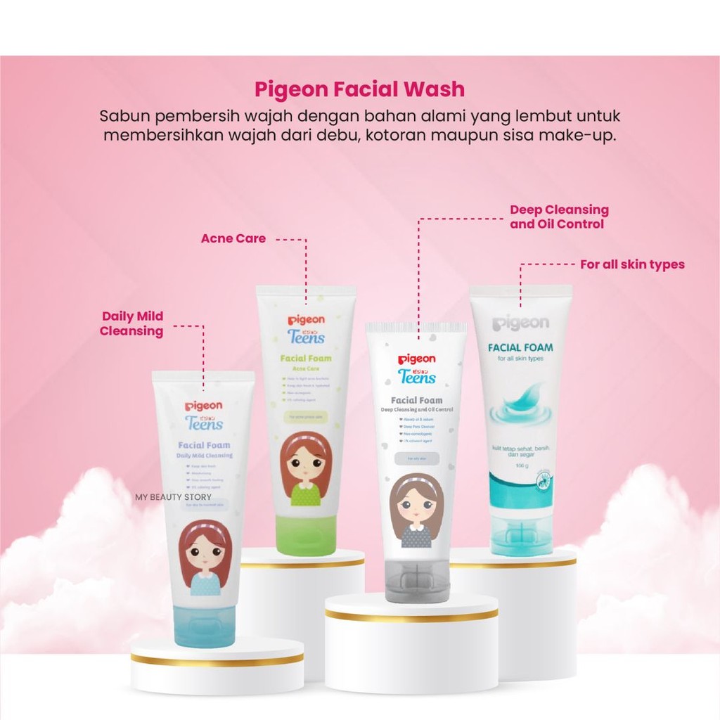 Pigeon Teens Facial Foam 100ml / Merah Jingga Official - Gambar 3