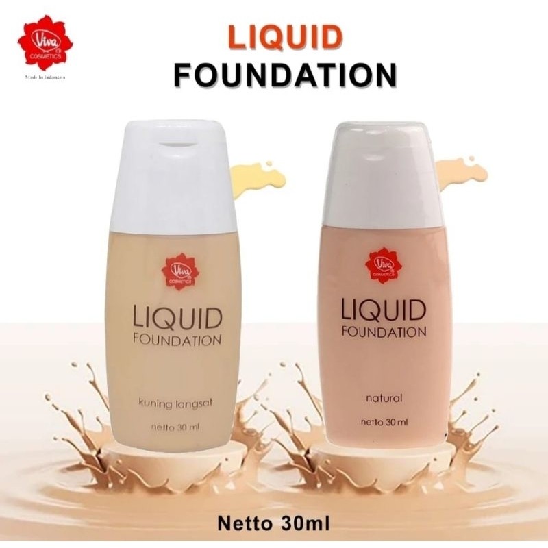 Viva Cosmetic Liquid Foundation Bengkuang / Alas Make Up MakeUp / Merah Jingga Official - Gambar 3