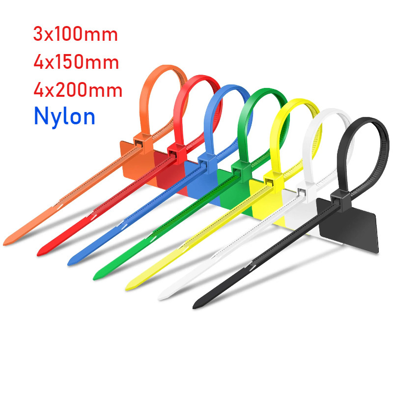Cable Labels Tags Nylon Cable Tie Tag for Cable Management Colorful ...
