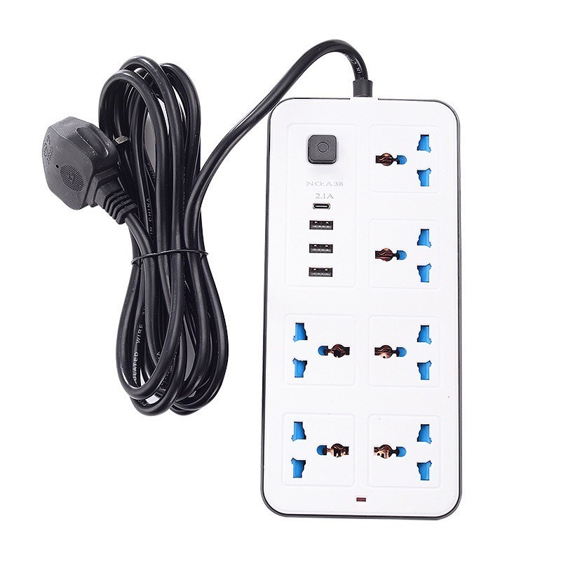 Extension Electric socket 6 Power Socket Extension wire USB Ports wayar ...