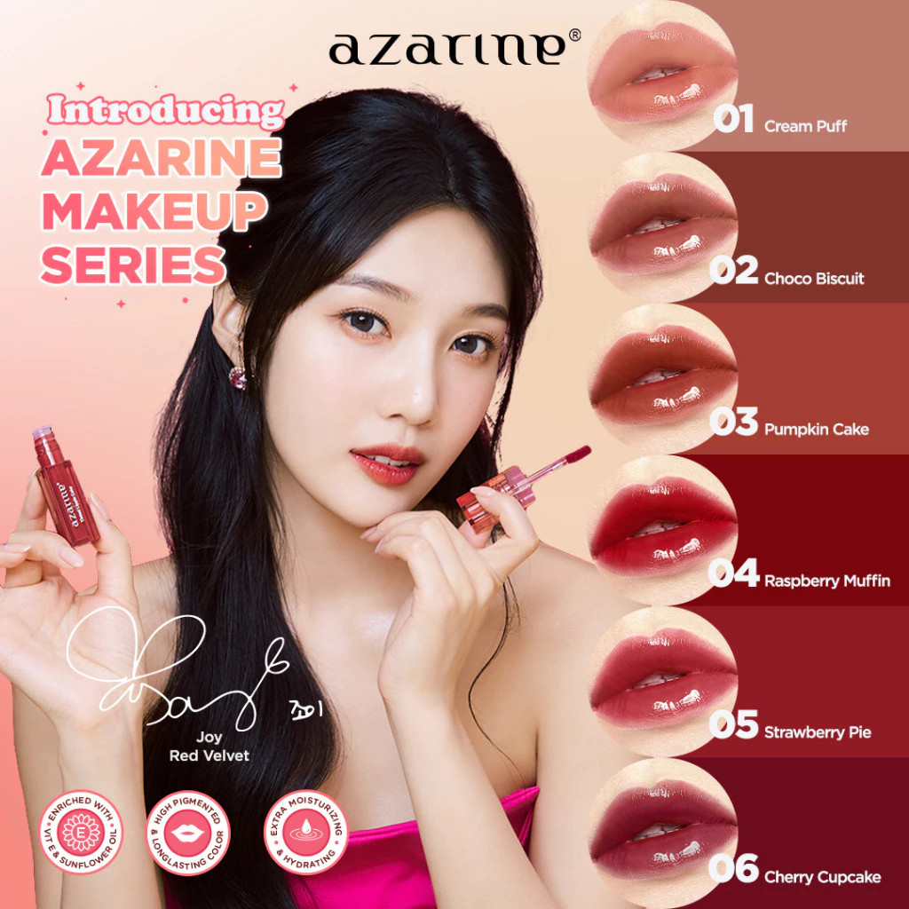Azarine Tinted Lippie Cake Lip Tint 2.9ml - Azarine x Red Velvet / Merah Jingga Official - Gambar 4