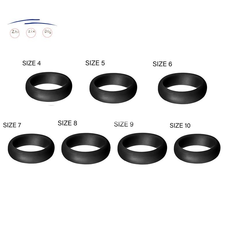 5.7mm Popular for Men Women Silicone Cool Rings Silicone Wedding Ring ...