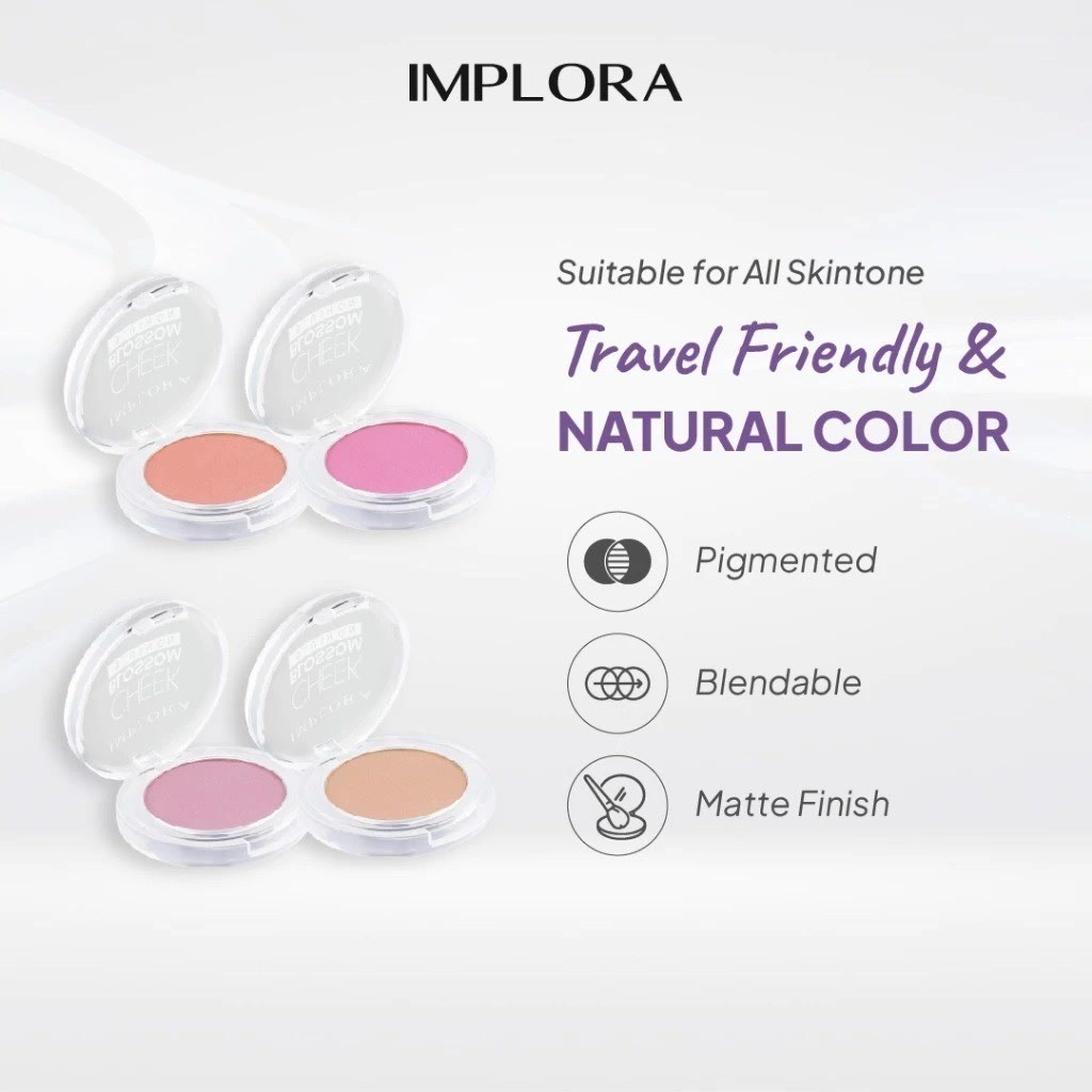 IMPLORA Cheek Blossom & Blush On / Merah Jingga Official - Gambar 2