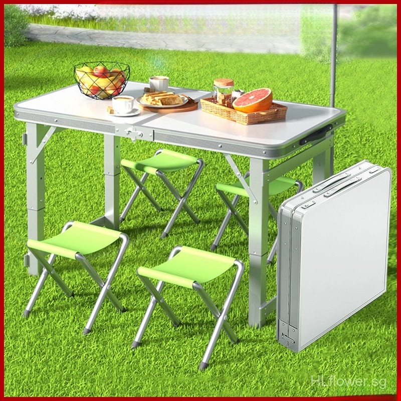 120*60cm Foldable Table Portable Folding Dining Table Height Adjustable ...