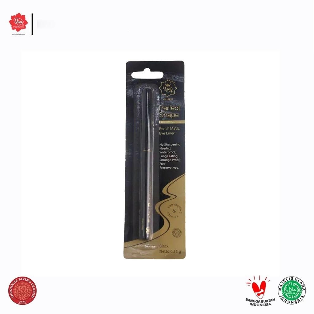 Viva Queen Perfect Shape Pencil Matic Eye Liner Black (WATERPROOF)-EyeLiner / Merah Jingga Official - Gambar 3