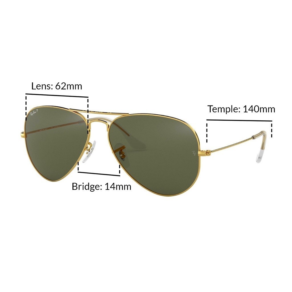 Ray Ban AVIATOR LARGE METAL RB3025 001 58 Unisex Global Fitting POLARIZED Sunglasses Size 62mm Shopee Singapore