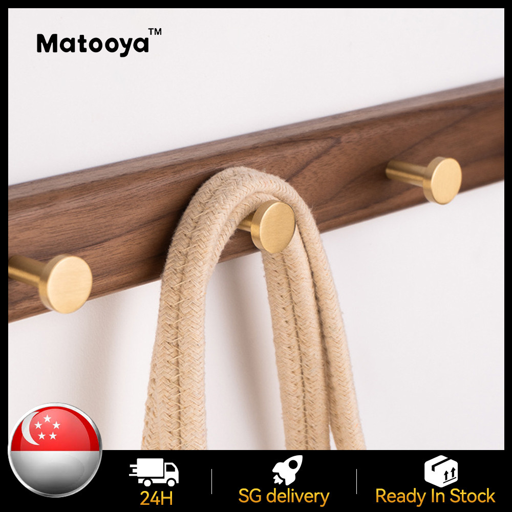 [SG]Black Walnut Wooden Hooks Hanger Rack Hanging Wall Mounted Coat ...