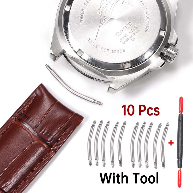 10pcs Curved Spring Bars Stainless Steel Watch Pin