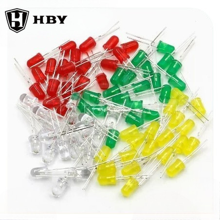 50pcs 3mm 5mm LED Light Emitting Diode Red Green Blue White Yellow Lamp ...