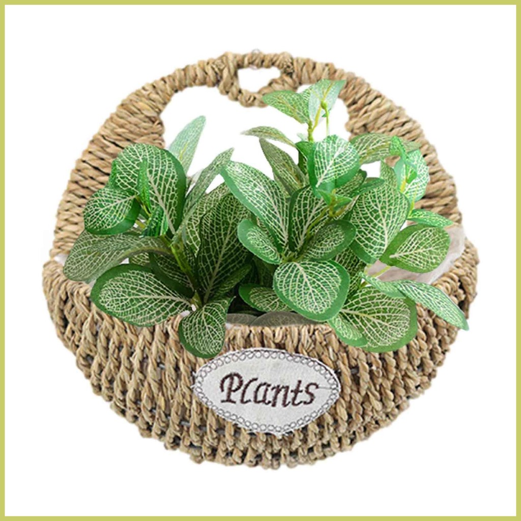 Ratten Flower Basket Wall-Mounted Planter Baskets Decorative Heart ...