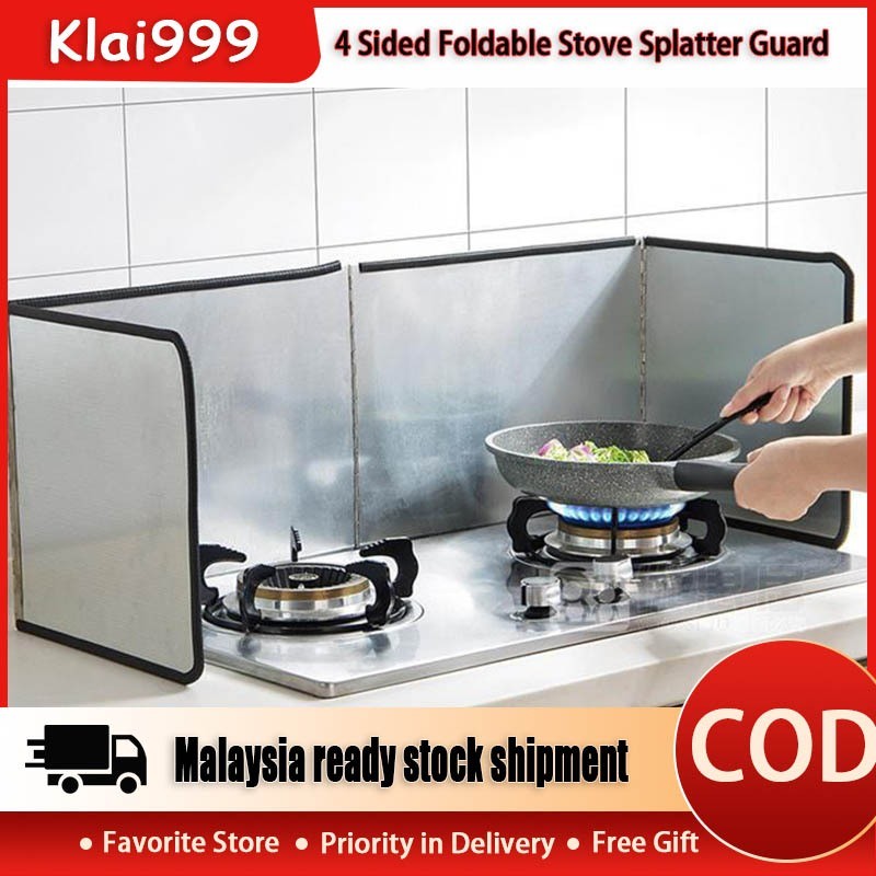 4 Sided Foldable Stove Splatter Guard Cooking Splatter Screen Stove ...
