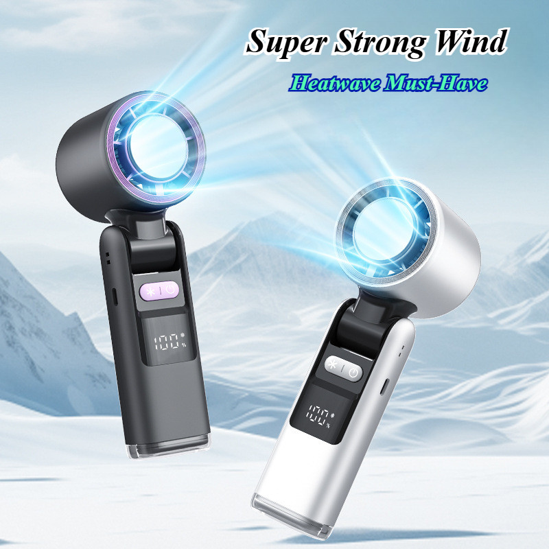 4000mAh Foldable USB Fast Charging Fan with Digital Display/IceJet 100 ...