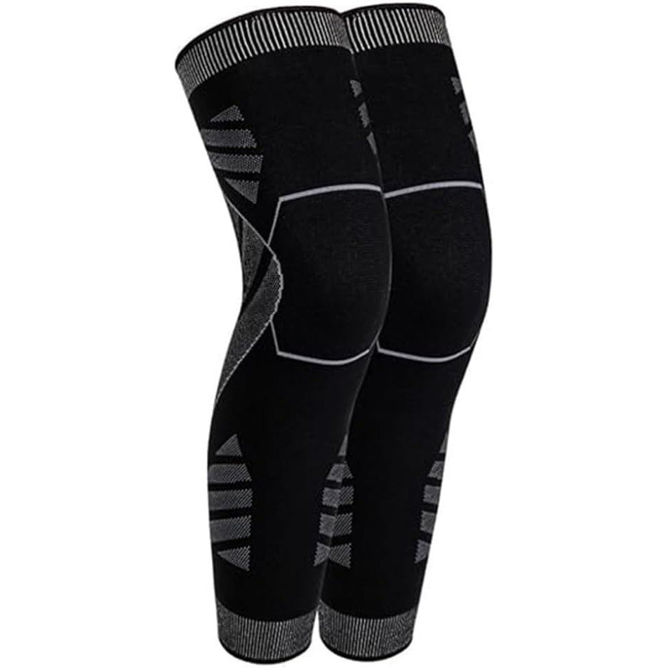 4 Manchons De Compression Sport - Noir Et Blanc, Longueur Cuisse/mollet - Tissu Respirant, Anti-UV, Taille Unique