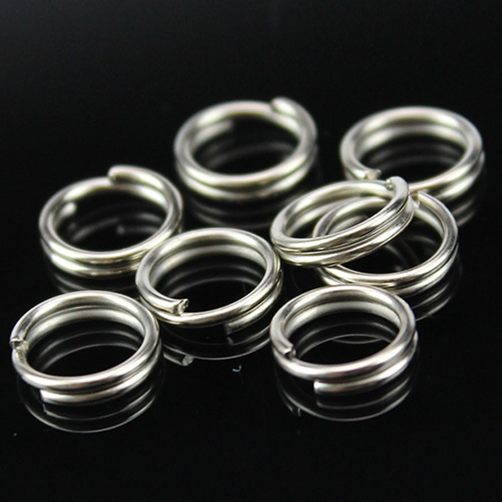 250pcs 5-Size Stainless Steel Fishing Split Rings Double Loop ...