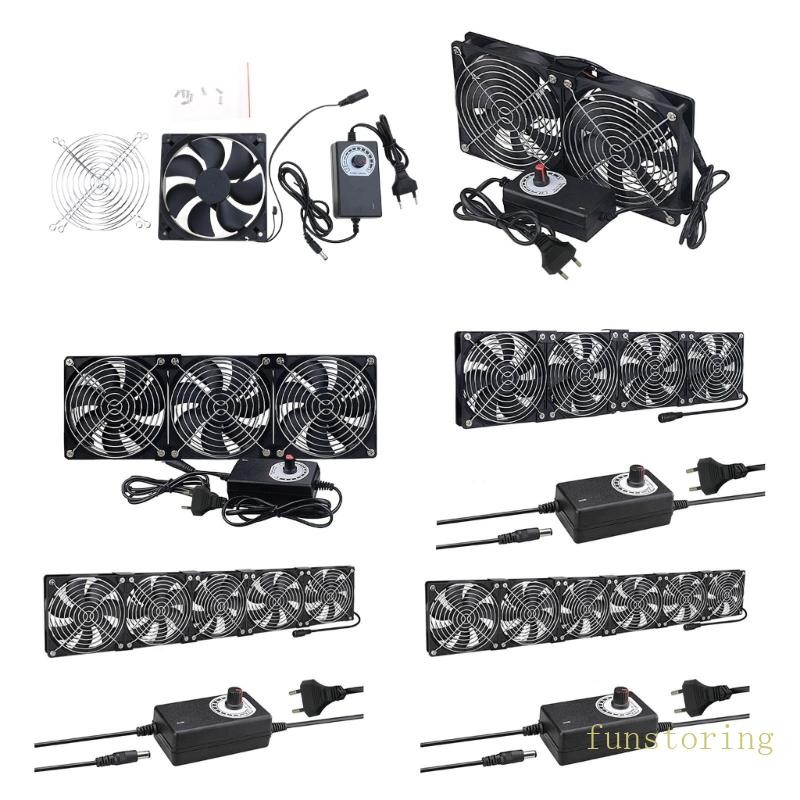 FUN 120mm Computer Fan with AC100-240V Plug for Workstation and Server ...