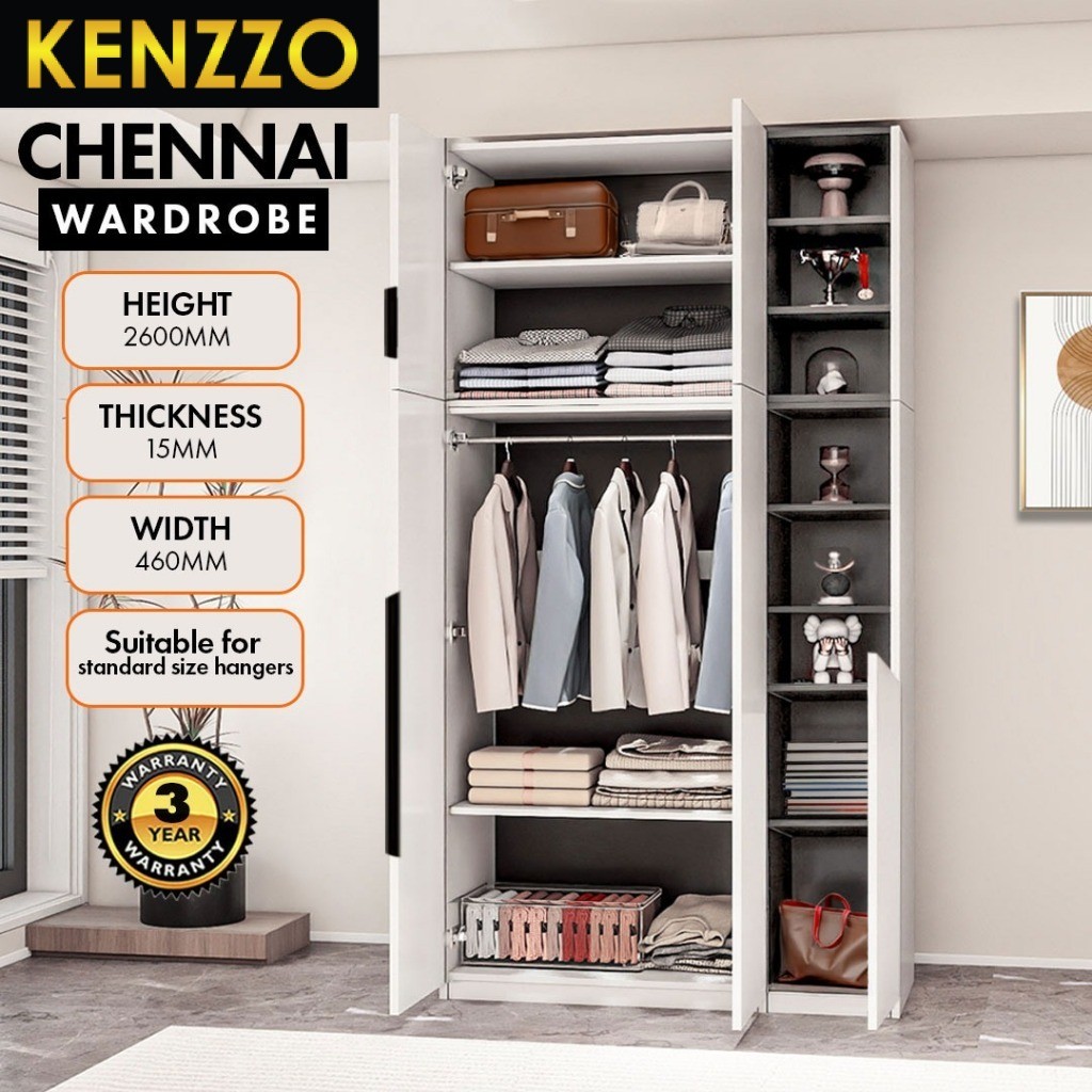FREE INSTALLATION ! KENZZO : Premium 260CM Height chennai wooden ...