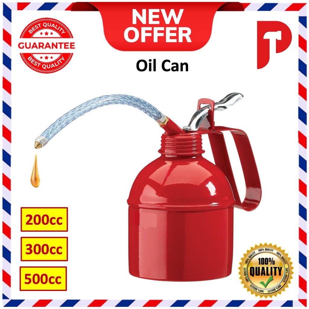Red Oil Can Oiler Pump Pot 🔥 Ready Stocks 🔥 with Flexible Spout (200cc ...