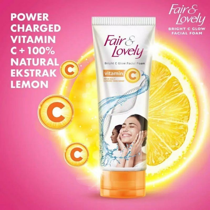 Glow & Lovely Vitamin C Bright C Glow Facial Foam 100gr / Merah Jingga Official - Gambar 2