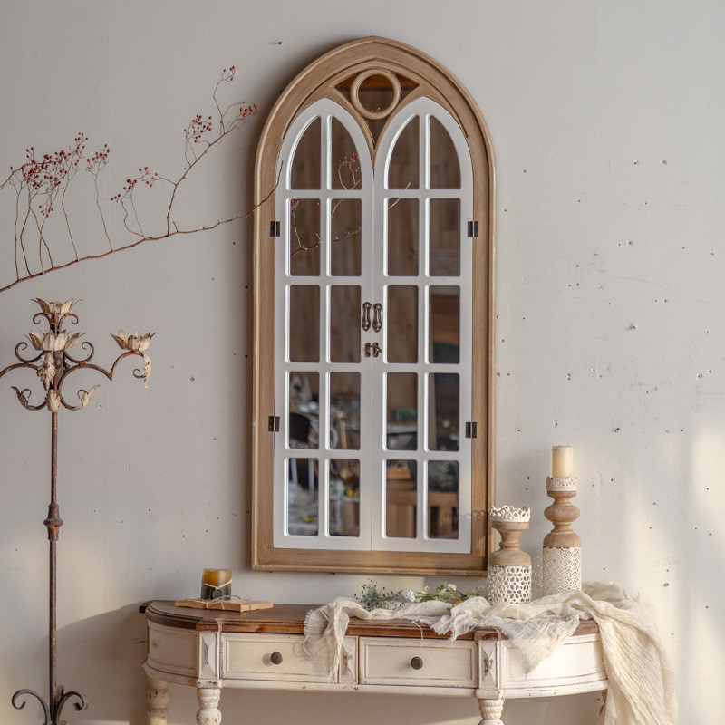 Retro Wedding Decorative Creative Hanging Mirror Fake Window Bed ...