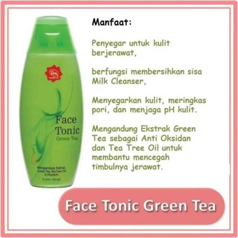 Viva Face Tonic Green Tea 100 ml / Merah Jingga Official - Gambar 3