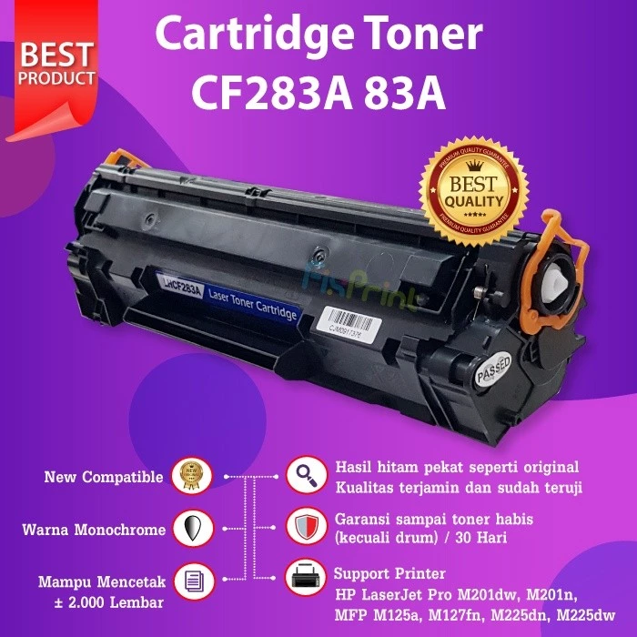 FixPrint Cartridge Toner Compatible Premium Xantri 83A CF283A 137 337 737 Compatible For Printer HP M201n M125a M127fnM127fw M225dn - Gambar 4