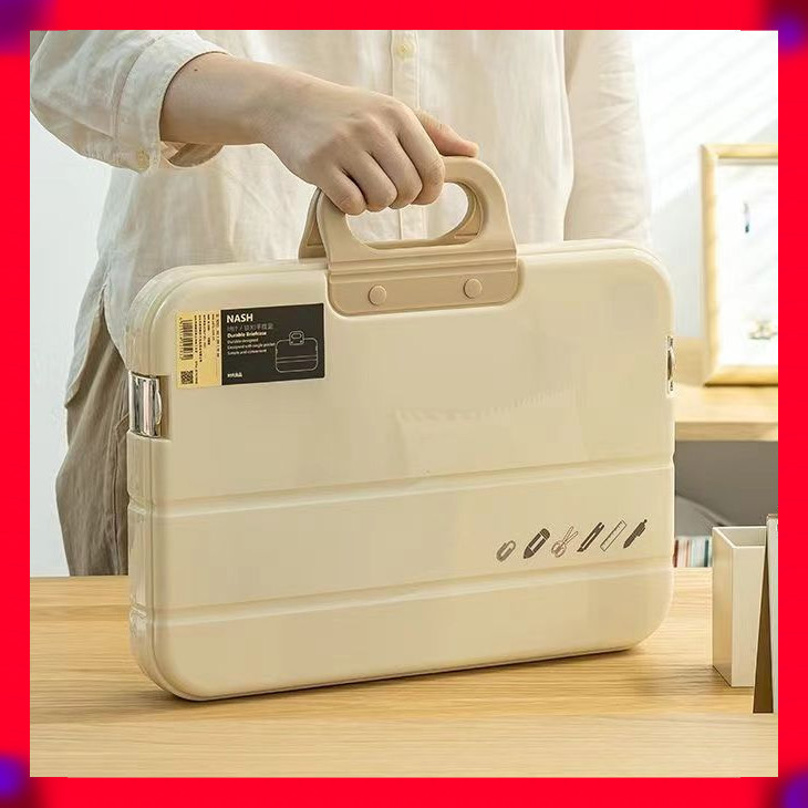 Portable File Box Handle Folder Office Organizer Document A4 Storage ...