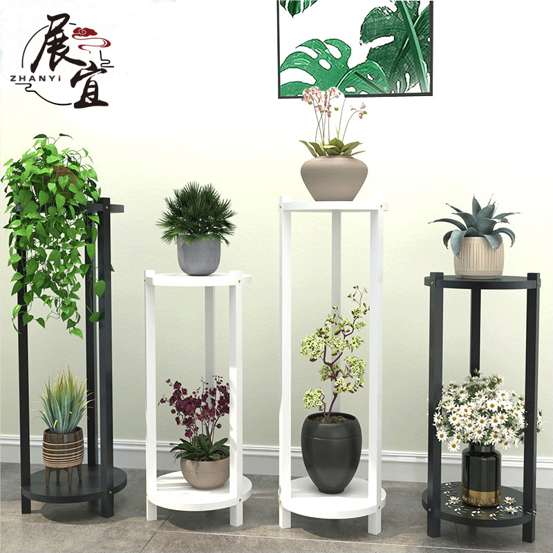[in stock] Wrought Iron Flower Stand Shelf Storage Rack Flower Stand ...