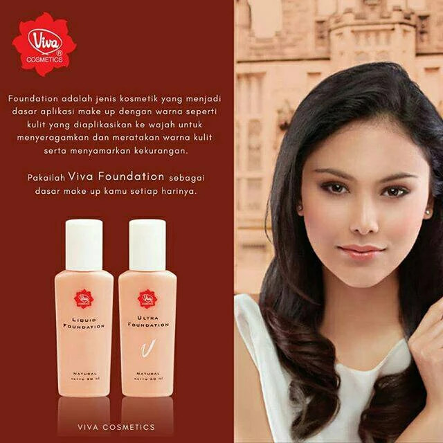 Viva Cosmetic Liquid Foundation Bengkuang / Alas Make Up MakeUp / Merah Jingga Official - Gambar 2