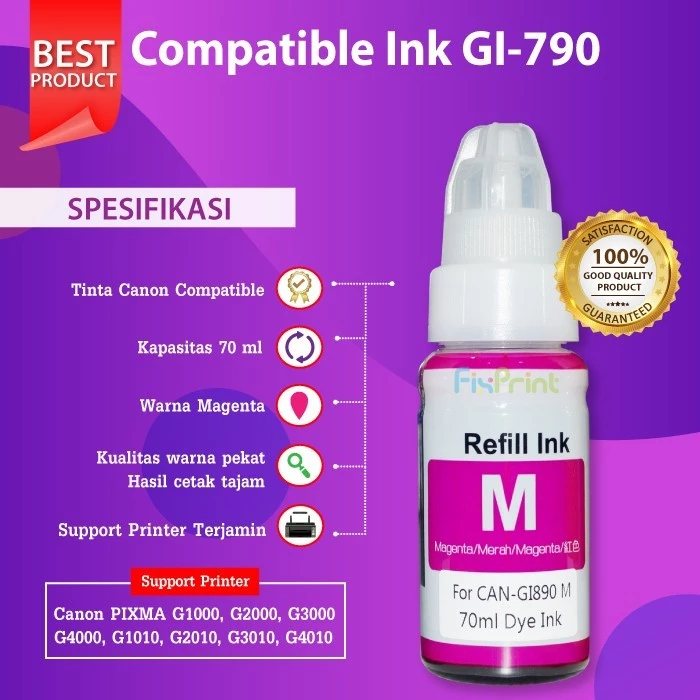 FixPrint TINTA GI-790 PREMIUM REFILL PRINTER G1010 G2010 G3010 G4010 790 - Gambar 4