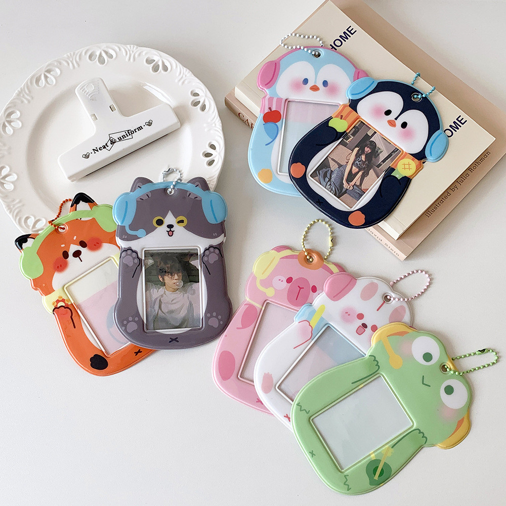 Ins Cute PVC Cartoon Critter Organizer 3 Inch Card Case Girl Idol Small ...
