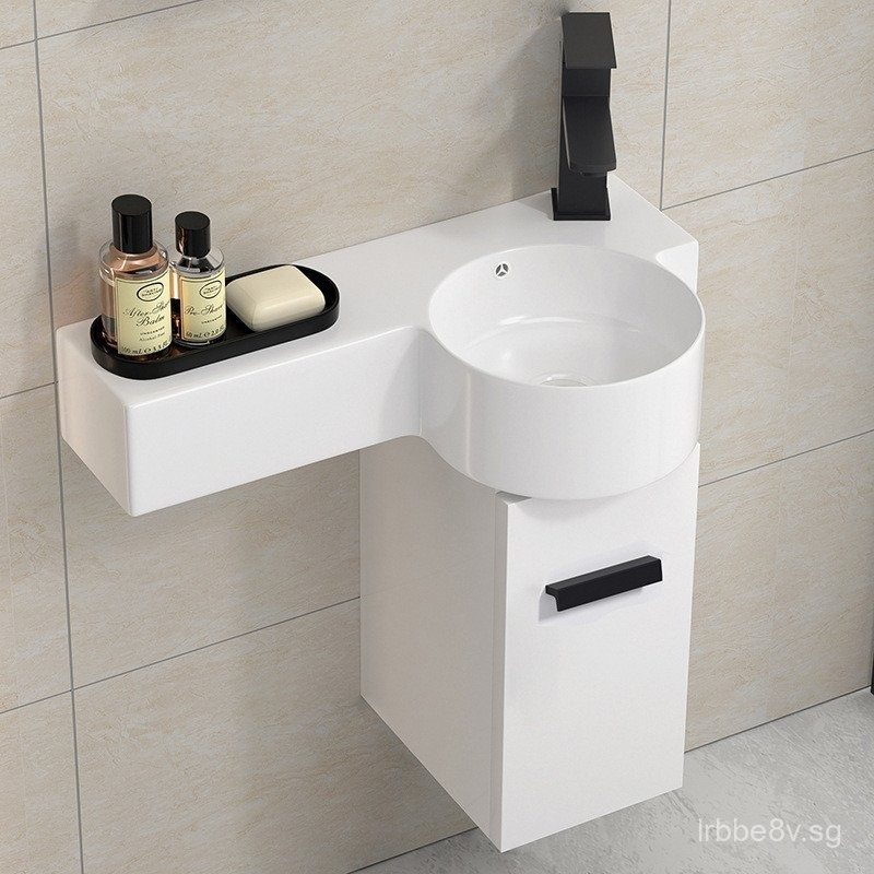 Small Apartment Wall-Mounted Ceramic Wash Basin Cabinet Combination ...