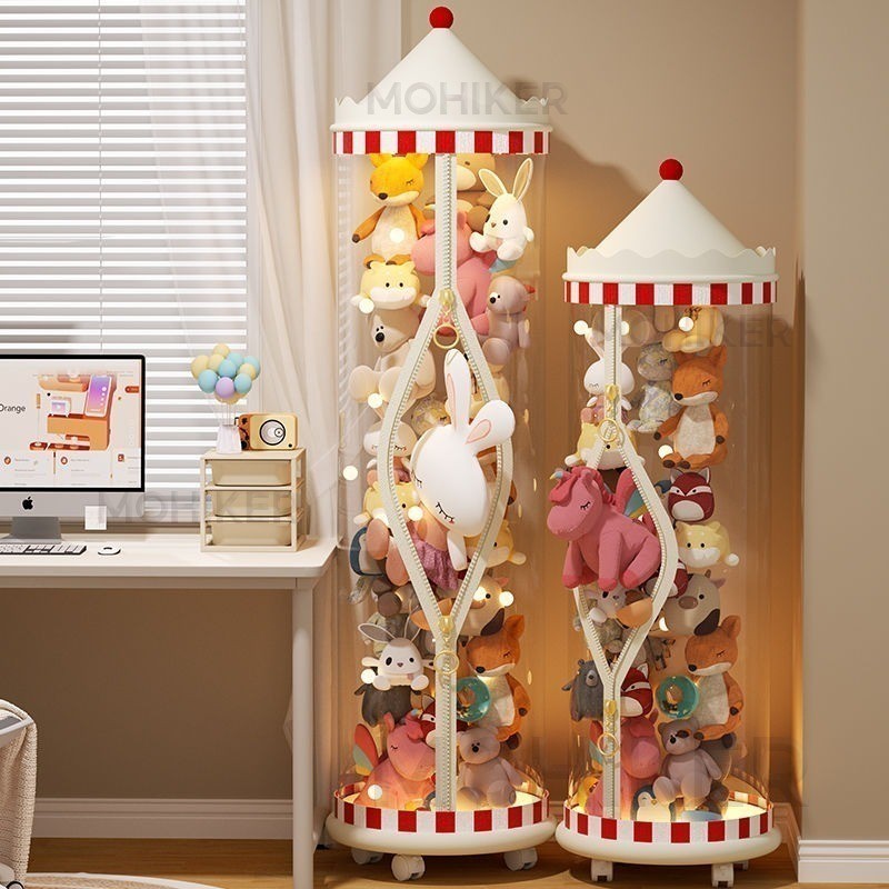 ZHITENG - Lot De 2 Cordes à Peluches Avec 40 Clips - Rangement Vertical Ou Horizontal, Gain De Place Style Bohème