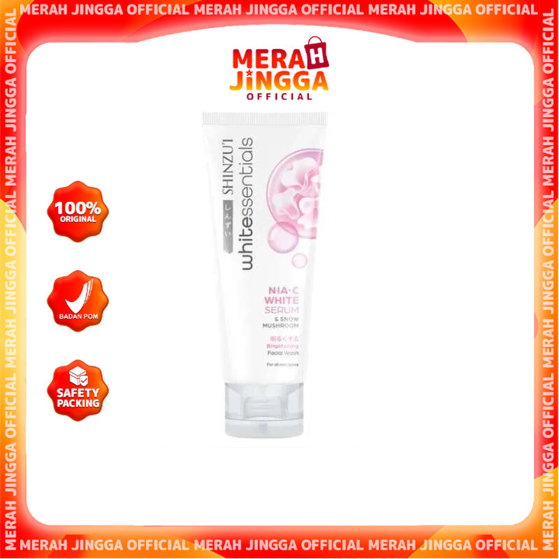Shinzui WHITEssentials Double Brightening Facial Wash Snow Mushroom 20ml / Merah Jingga Official