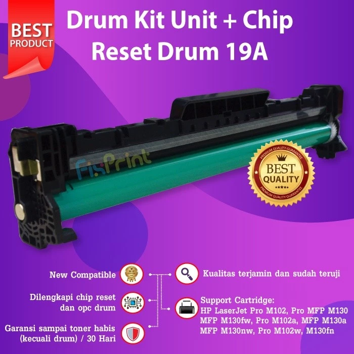 FixPrint Imaging Drum Kit Unit 19A CF219A For Printer Laserjet M102a M102w M130a M130nw M130fn M130fw Chip
