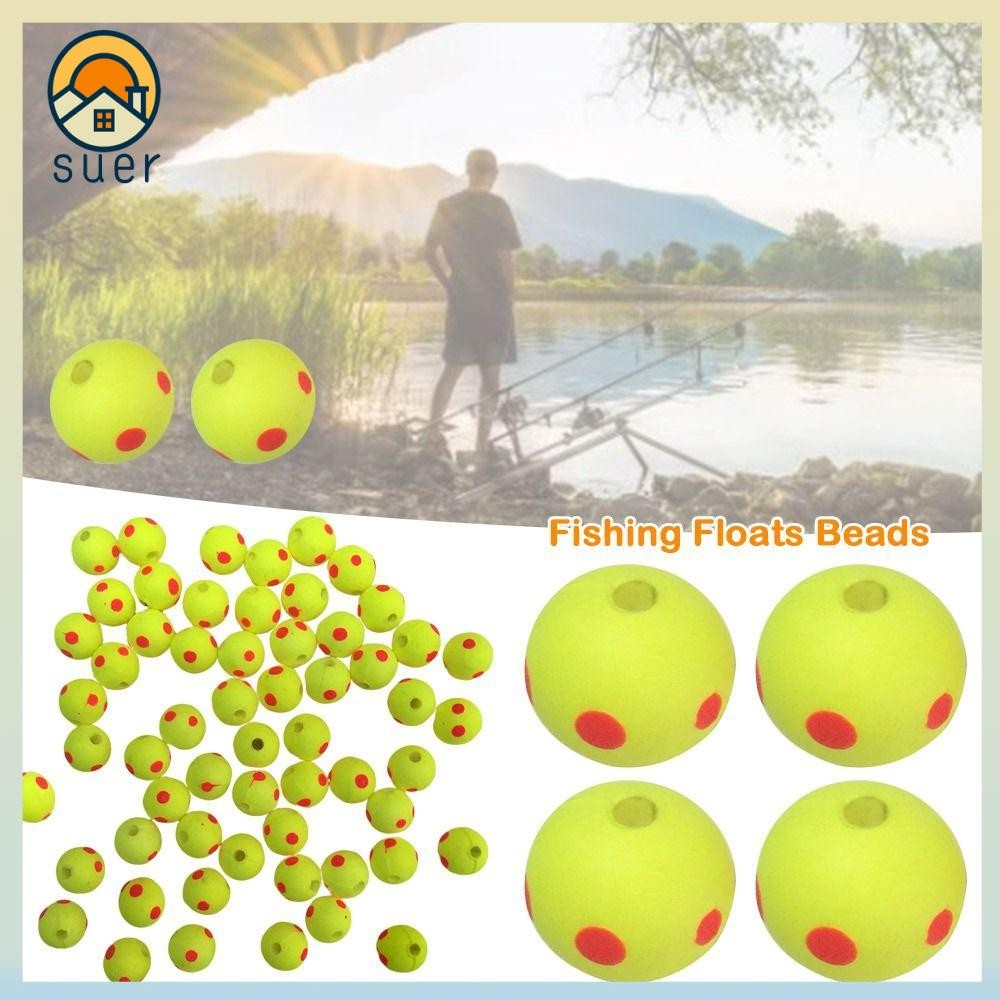 SUERHD 50pcs Fishing Floats Beads, Bottom Strike Indicator Foam Floats ...
