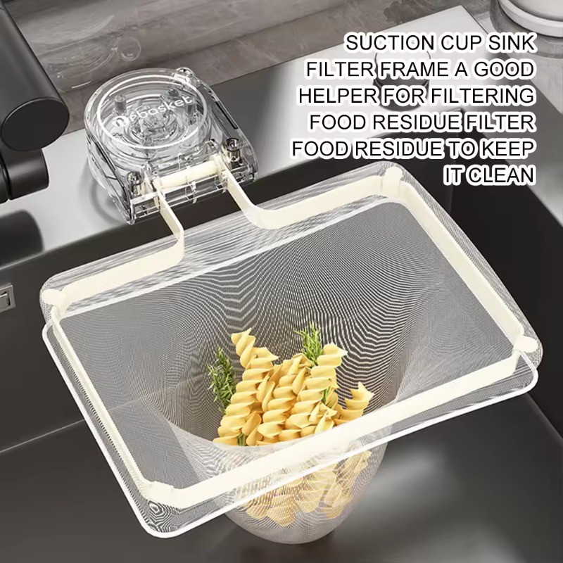 Suction Cup Kitchen Sink Filter Rack with Filter | Sink Leftovers Anti ...