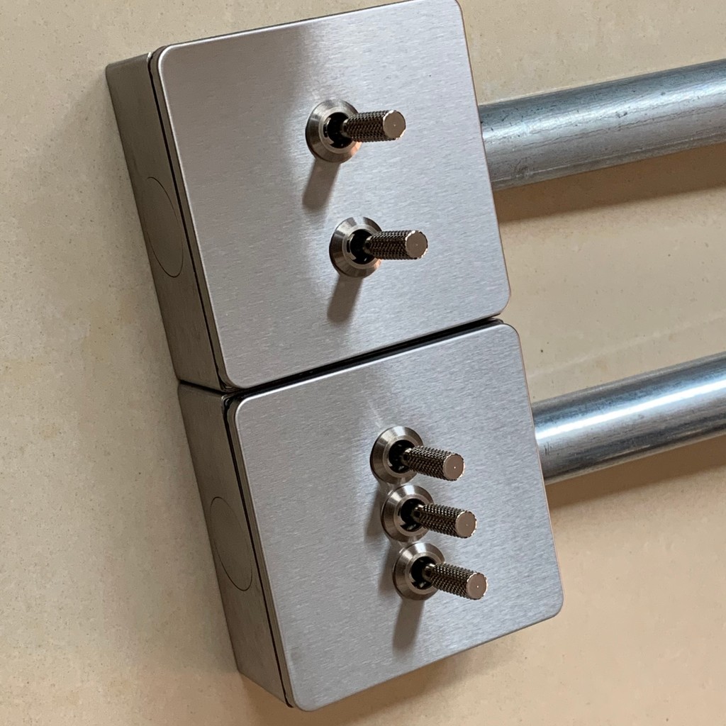 Industrial Style Retro Lever Switch Socket Stainless Steel Panel86One ...