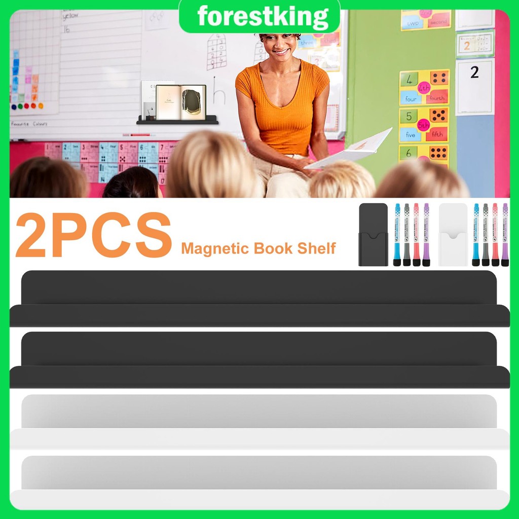2Pcs Magnetic Book Shelf Acrylic Magnetic Book Rack Reusable Magnetic ...