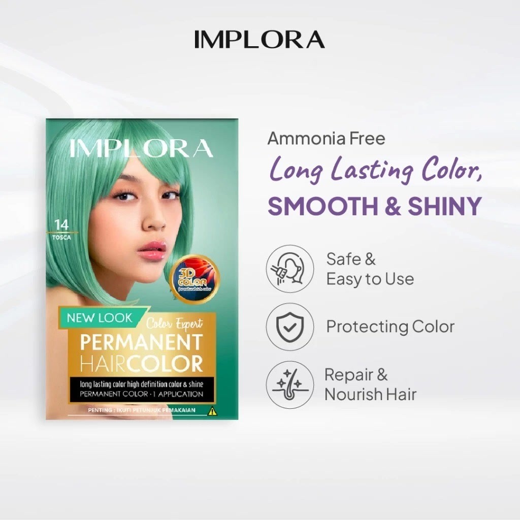 Implora New Permanent Hair Color - Pastel Edition / Merah Jingga Official - Gambar 2