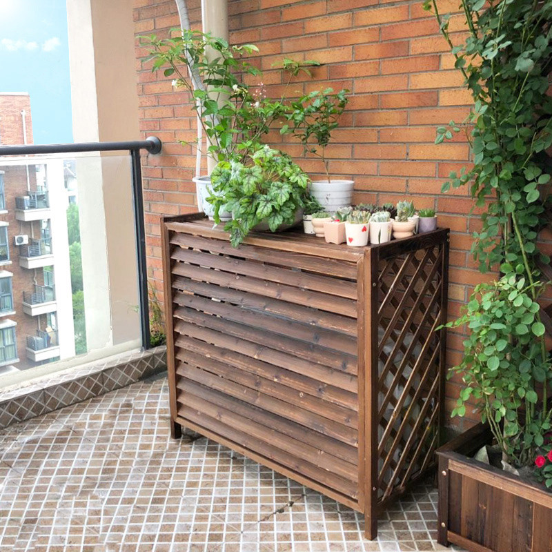 Air Conditioner Outdoor Unit Flower Stand Storage Rack Solid Wood Anti ...