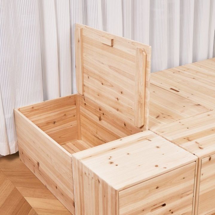 Tatami Solid Wood Box Bay Window Storage Box Widened Splicing Bed Box ...