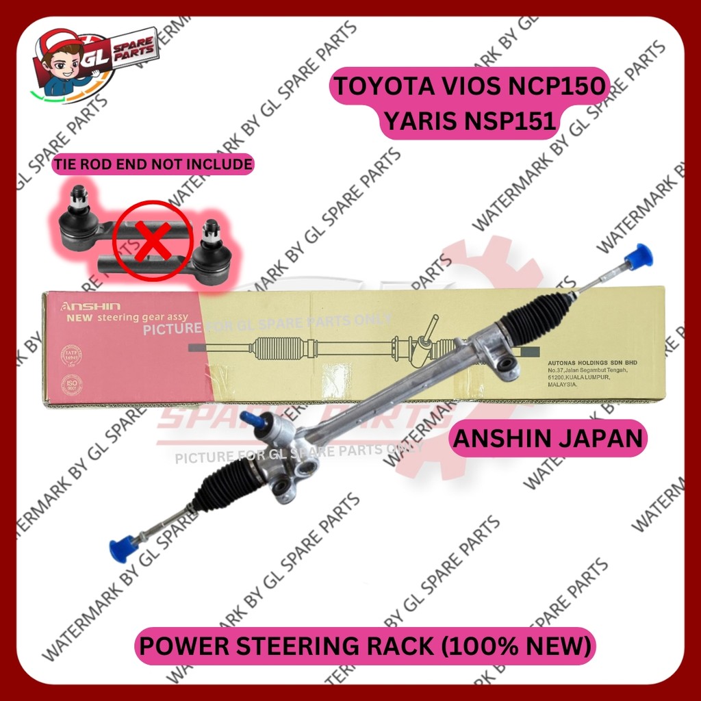 (ANSHIN JAPAN) POWER STEERING RACK TOYOTA VIOS NCP150 YARIS NSP151 (NO ...