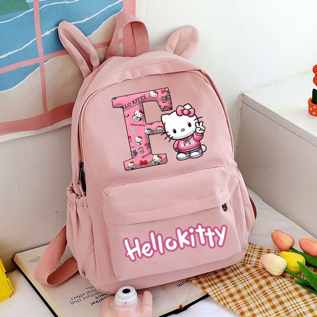 Hello Kitty Korean Customized English A-Z Cartoon Rabbit Ear Backpack ...
