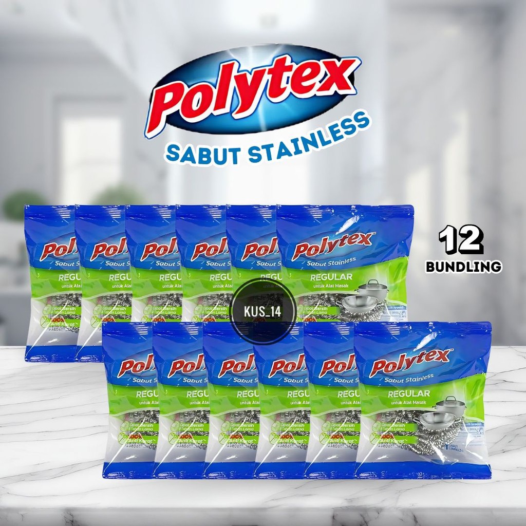 CONTENTS 12 PCS Polytex Regular Stainless Coir / Dish Washing Coir ...