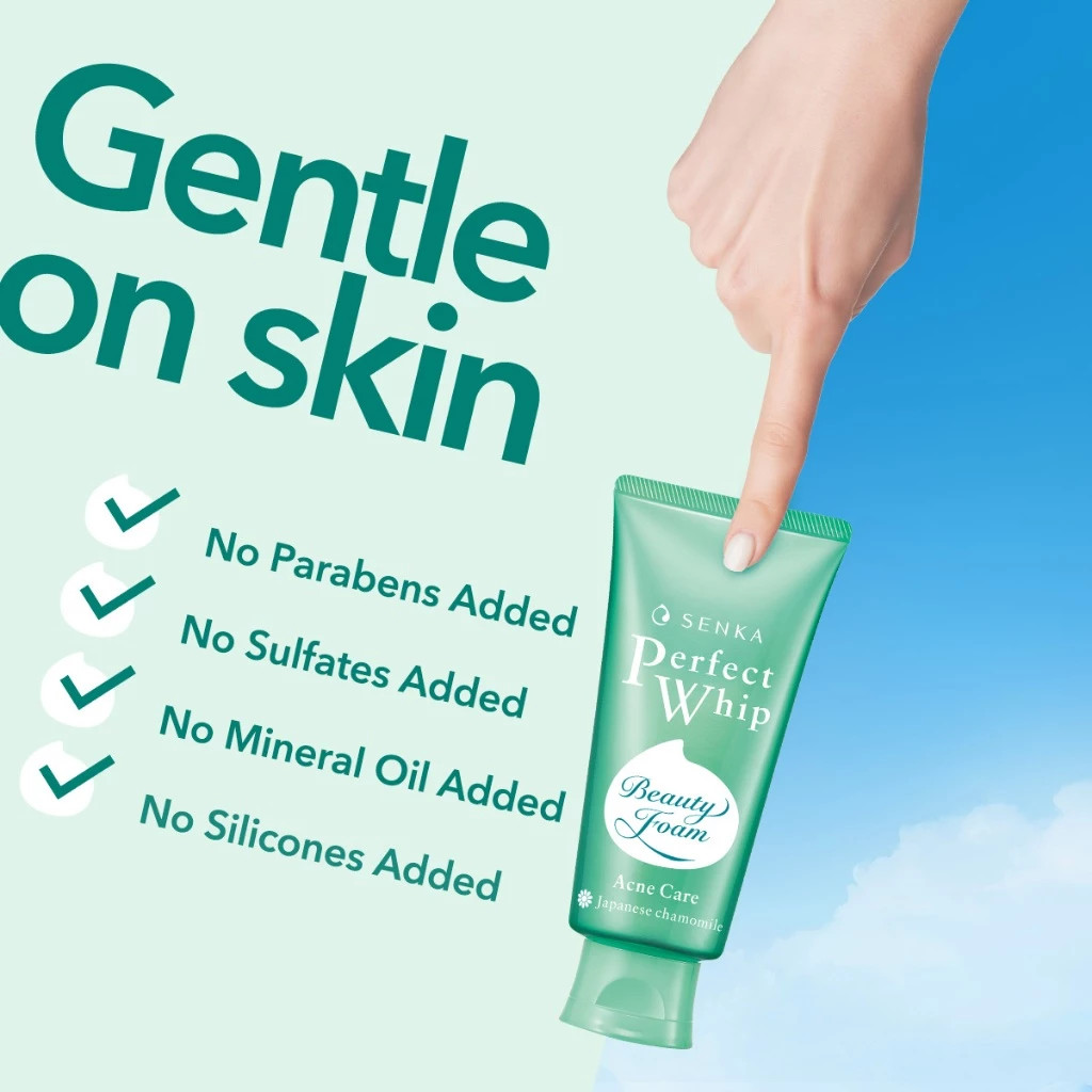 Senka Facial Foam Perfect Whip Acne Care 50gr / Merah Jingga Official - Gambar 4