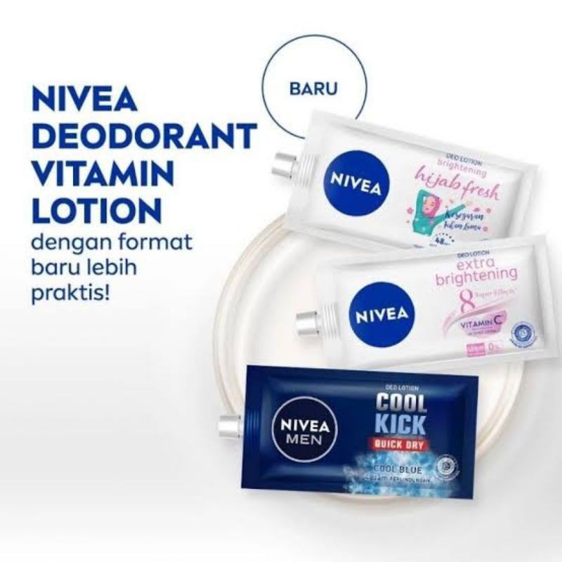 Nivea Deodorant Sachet Men Ice Cool / Hijab Fresh / Extra Brightening / 9ml / Merah Jingga Official - Gambar 2