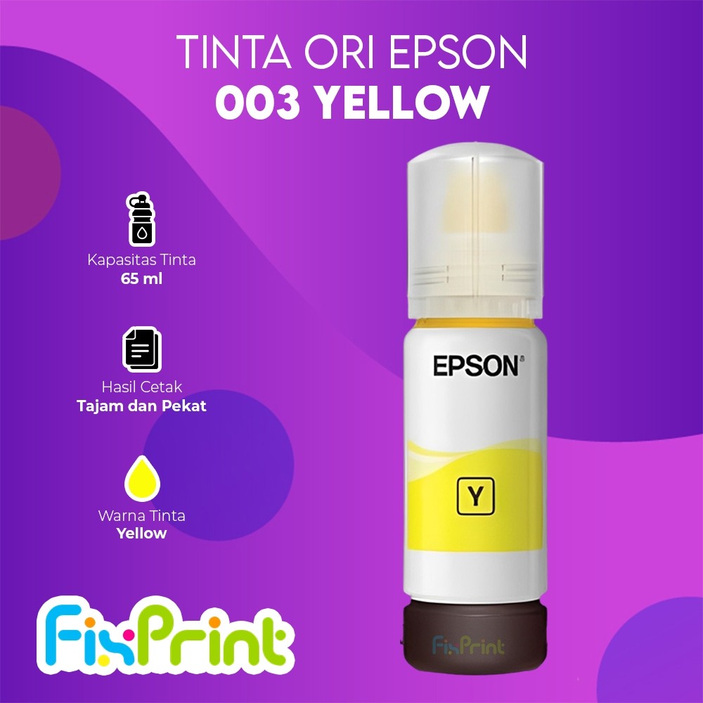 FixPrint Epson 003 Ink Netto 65ml Tinta Printer L1210 L3210 L3250 L3550 L5290 L5590 - Original - Gambar 2