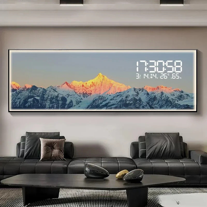 Art Big Size Wall Clock Aesthetic Led Design Creative Silent Wall Watch ...